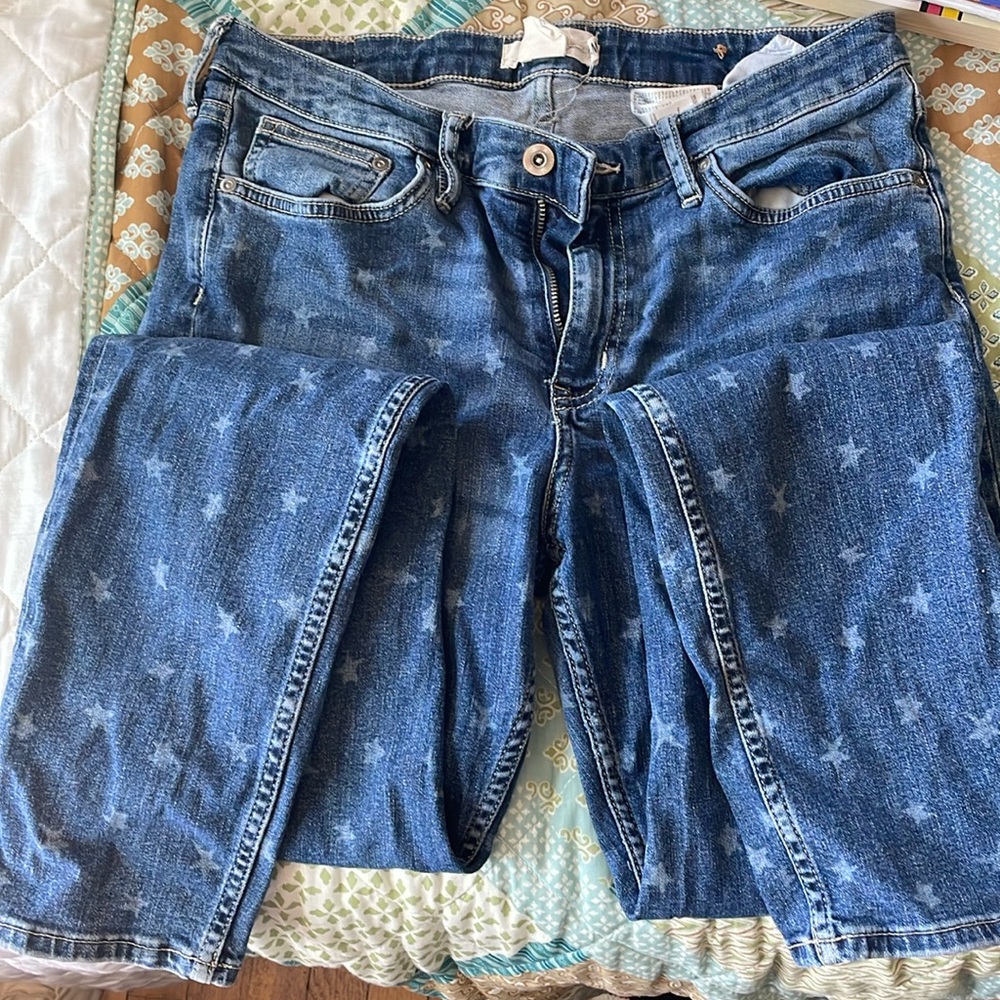 H&M star printed jeans